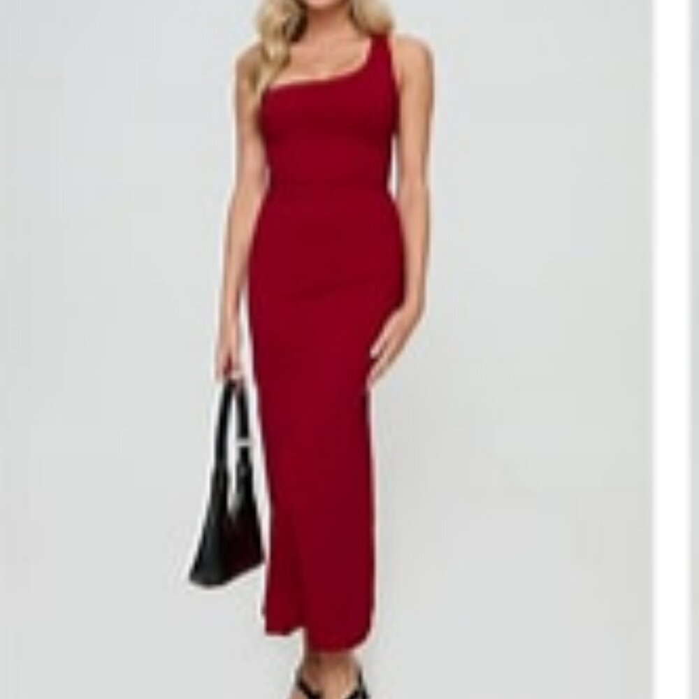 New with Tag, Princess Polly SMITHY Cut Out Back Red Maxi Dress Sz 6 Fits 4 / S